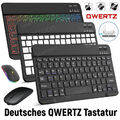Bluetooth QWERTZ Tastatur Maus Für Samsung Galaxy Tab A7 A8 A9+ S9 FE S8 S6 Lite