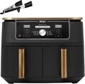 NINJA AF400EUCP Foodi Max Dual Zone Heißluft Fritteuse Kupfer Schwarz mit Zange