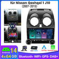 Android14 Carplay 4+64G Für Nissan Qashqai J10 2007-2015 Autoradio Navi RDS WiFi