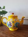 Niederländische Wachs (Küste Einfuhren) handbemalt Keramik Teekanne gelb Blumendesign