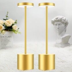 2 Stück LED Tischlampe Kabellos 5000mAh Akku Dimmbar Tischleuchte Aluminium 3...