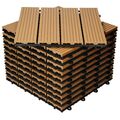 33x WPC Terrassenfliesen Balkonfliese Klickfliese Fliesen Holz 30x30cm Teak 3 m²