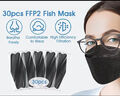 50x FFP2 Maske 4D Fisch Maske Mundschutz Masken Mundschutz CE Schwarz E9M0 O7S0