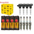 4x HELLA Zündspule +4x NGK Zündkerze V-Line passend für Renault Scénic I
