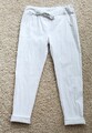 Tolle Joggpants - Stretch Chino Hose zum Reinschlüpfen - Weiß - Gr. S / 36