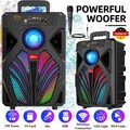 Bluetooth 5.0 Lautsprecher LED Subwoofer Boombox Musikbox Party LED mit Mikrofon