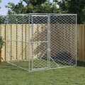 Outdoor Hundezwinger Hundehütte Hundehaus Käfig Silbern Verzinkter Stahl vidaXL