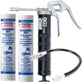 BGS EINHANDFETTPRESSE + PANZERSCHLAUCH 300mm + 2x 400G LIQUI MOLY MEHRZWECKFETT