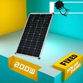 200W Fest Solarmodul Solarpanel Monokristallin 12V 200 Watt Solar 12 Volt