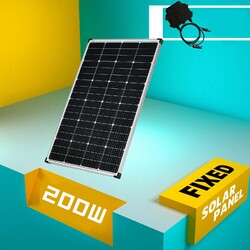 200W Fest Solarmodul Solarpanel Monokristallin 12V 200 Watt Solar 12 Volt