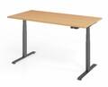 Schreibtisch 160x80x64,5-129,5 cm Gestell Grafit elektrisch höhenverstellbar