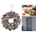 infactory Advents- und Weihnachtskranz mit LED-Beleuchtung, grün/braun, Ø 30 cm