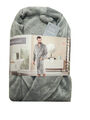 Bademantel Herren Gr. M grau Saunamantel Fleece Morgenmantel Mikrofaser
