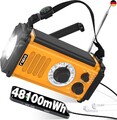 48100mWh/13000mAh Solar Kurbel Notfall Radio, 5-Wege Tragbare AM FM Dynamo