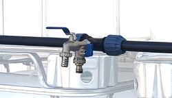 IBC Container Verbindungsset 1/2" Dual Wasserhahn  Adapter Wassertank 25mm Rohr