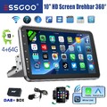 10" DAB+ Carplay Android 14 64G Autoradio 1 DIN GPS NAV RDS Drehbarer Bildschirm
