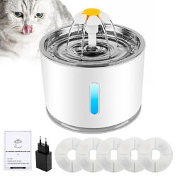 2.4L Trinkbrunnen Haustier Automatisch Wasserspender für Katzen Hunde mit Filter