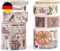 Retro Washi Tape Set Dekorative Antik Rauschgold Masking Tapes Klebeband Bunt fü