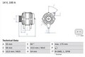 BOSCH 0 986 049 020 Lichtmaschine Generator 100A 14V für OPEL Meriva A (X03)
