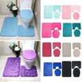 3x Badezimmer Bad Matte Kontur Teppich Toilette Deckel Cover Bausatz Anti Rutsch