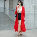 Damen Chiffon Kimono Strickjacken Midi Jacken Schal durchsichtig Netz Achselzucken Bolero klassisch