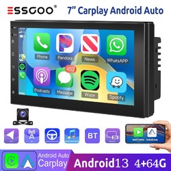 4+64G Android13 Kam+ Autoradio 7" 2 DIN Wireless Carplay Android Auto GPS USB FM