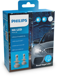2x H4  Philips Ultinon Pro6000 11342U6000X2  mit Straßenzulassung ** 12VBis zu 230 % helleres Licht*