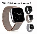 Für Fitbit Versa und Versa 2 Armband  Milanese Metall Magnet Loop Smartwatch