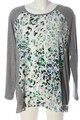 GINA LAURA Longsleeve Damen Shirt Gr. DE 42 hellgrau-wollweiß-grün Casual-Look