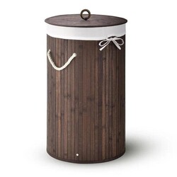 Wäschekorb Wäschesammler Wäschebox Bambus Wäschesack Korb 55 L Braun B-WARE