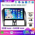 DAB+ 64G Android 14 Autoradio GPS Navi DSP SWC Carplay für Volvo XC60 2008-2017