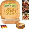 100Pcs*Backpapier für Friteuse Heißluftfritteuse Grill Backofen Air fryer Liners