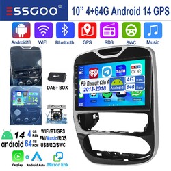 DAB CAM 4+64G Android 14 CarPlay Autoradio GPS NAVI Für Renault Clio 4 2012-2019