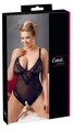 Cottelli Body Ouvert-Dessous aus semitransparentem Powernet und Blütenspitze 