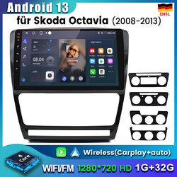 10" Für Skoda Octavia II 1Z3 1Z5 2008-2013 Android 13 Autoradio Carplay Navi 32G