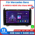 Für Mercedes Benz A-W169 B-W245 Vito Viano W639 Autoradio GPS 4G WIFI Carplay 9"