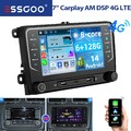 7" Apple Carplay Android 14 Autoradio 128GB GPS Navi Für VW GOLF 5 6 Passat Polo