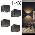 AKKU Cube Würfel LED Wand Leuchte Lampe mit Bewegungsmelder Up Down Außen/Innen