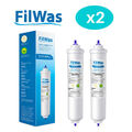 2 FilWas Wasserfilter kompatibel mit SIDE BY SIDE Kühlschrank von Samsung LG GE