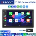 DAB+ Autoradio 2 DIN Android 13 Carplay GPS Navigation WiFi USB Touchscreen 64GB