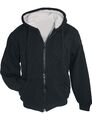 Winter Sweatjacke Sherpa Jacke mit Kapuze + Futter Hoodie Arctic Sweater Schwarz