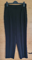 H&M Hose EU UK12 breites Bein plissiert vorne seidig hohe Taschen schwarz