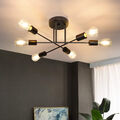 ZMH Deckenleuchte Schwarz Vintage Deckenlampe 6 Flammig Wohnzimmerlampe E27