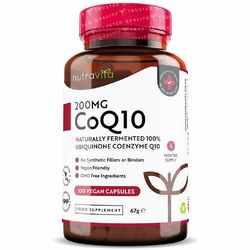 CoQ10 200 mg Co Qnsyme Q10 vegane Kapseln | Coenzyme - Antioxidans Herzenergie