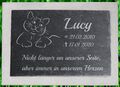 Gedenktafel Tier Grabstein Gedenkplatte Gedenkstein Katze Schiefer Stein Gravur