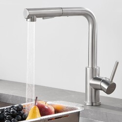 Küchenarmatur Wasserhahn ausziehbar 360° Edelstahl mit Brause Hochdruck duale...