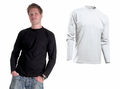 Langarm-Shirt Gr.S-3XL 4XL schwarz weiß T-Shirt Langarmshirt Pullover Sweatshirt