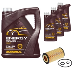 FEBI BILSTEIN Ölfilter 8L MANNOL Energy Combi LL 5W-30 für Mercedes-Benz