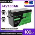 24V 100Ah LiFePO4 Lithium Batterie Solarbatterie Solaranlage Boot Akku 100A BMS