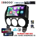 9" Android 13 2+64G Carplay Autoradio GPS NAV Cam Für Mazda 2 2007-2013 WIFI RDS